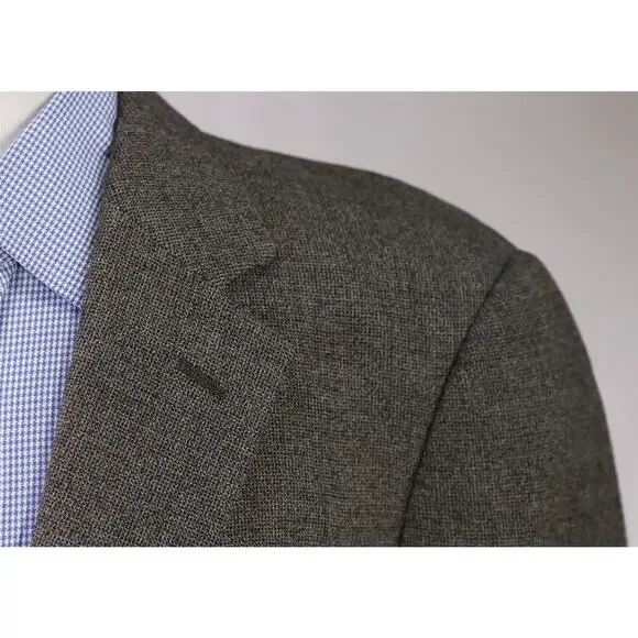 Armani Collezioni Black Tan Knit Woven Wool Viscose Sportscoat Blazer 42L